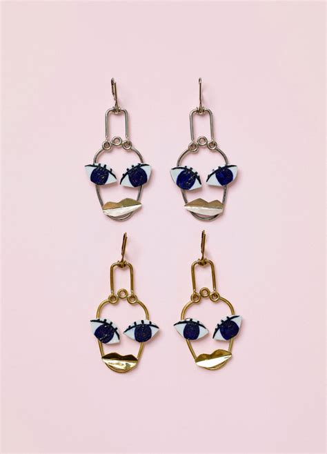 buy celine patchwork face earrings|used celine earrings for women.